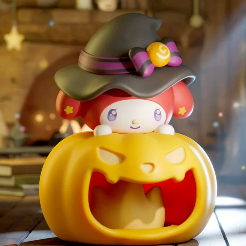 มินิโซ ซานริโอ ของแท้ ซีรีส์ Troublemaker โคมไฟกลางคืนรูปฟักทอง เฮลโล คิตตี้ คุโรมิ โปชาโกะ เมโลดี้ ของตกแต่ง ของเล่นเด็กผู้หญิง ของขวัญ