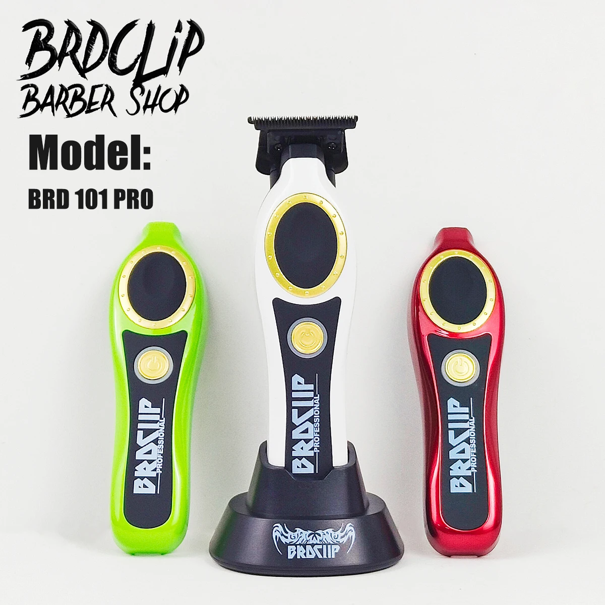 

Professional BRDCLIP NEW BRD101 PRO 3 COLORS 7700RPM Carving Gradient Hair Trimmer Barber Electric Clipper with Charger Base Men