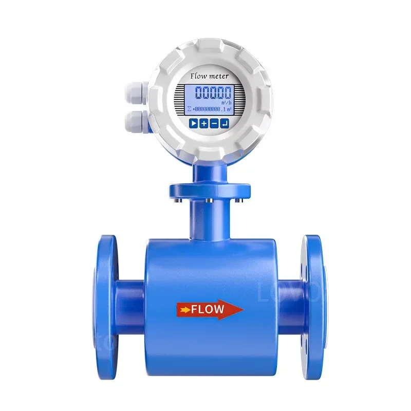 Electromagnetic flowmeter integrated digital display strong acid and alkali all kinds of industrial sewage mud pulp