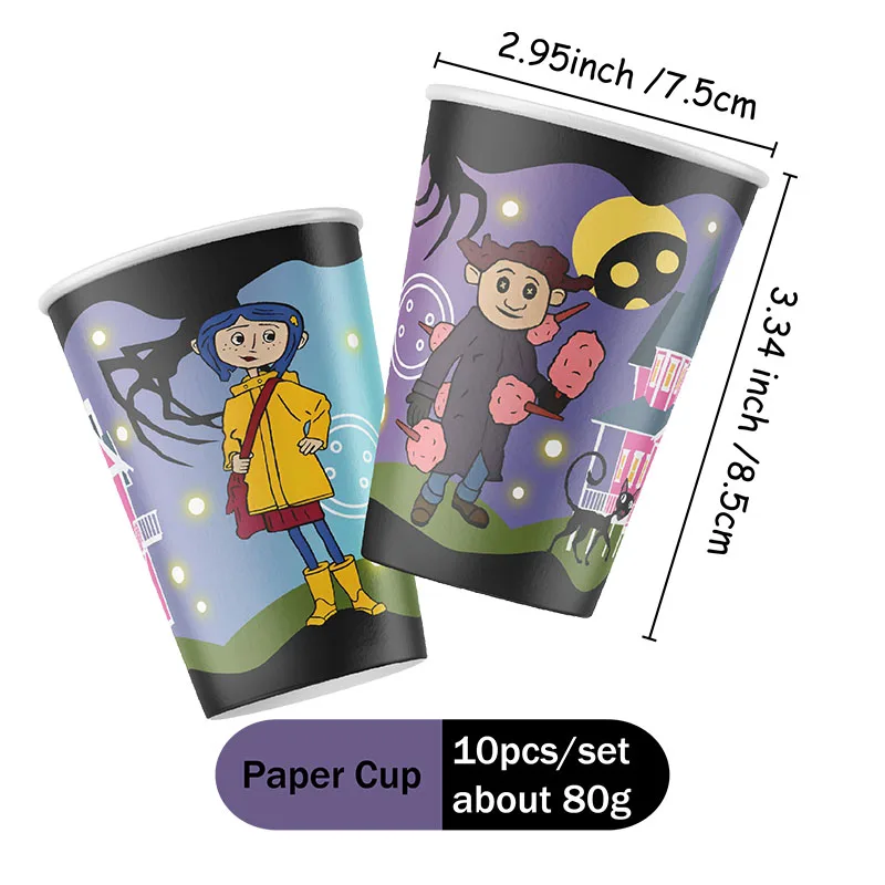 Cartoon Coraline Girl Theme DIY disposable  Party Supplies Birthday  Decoration Cake Supplies Kid Tissue paper box gift