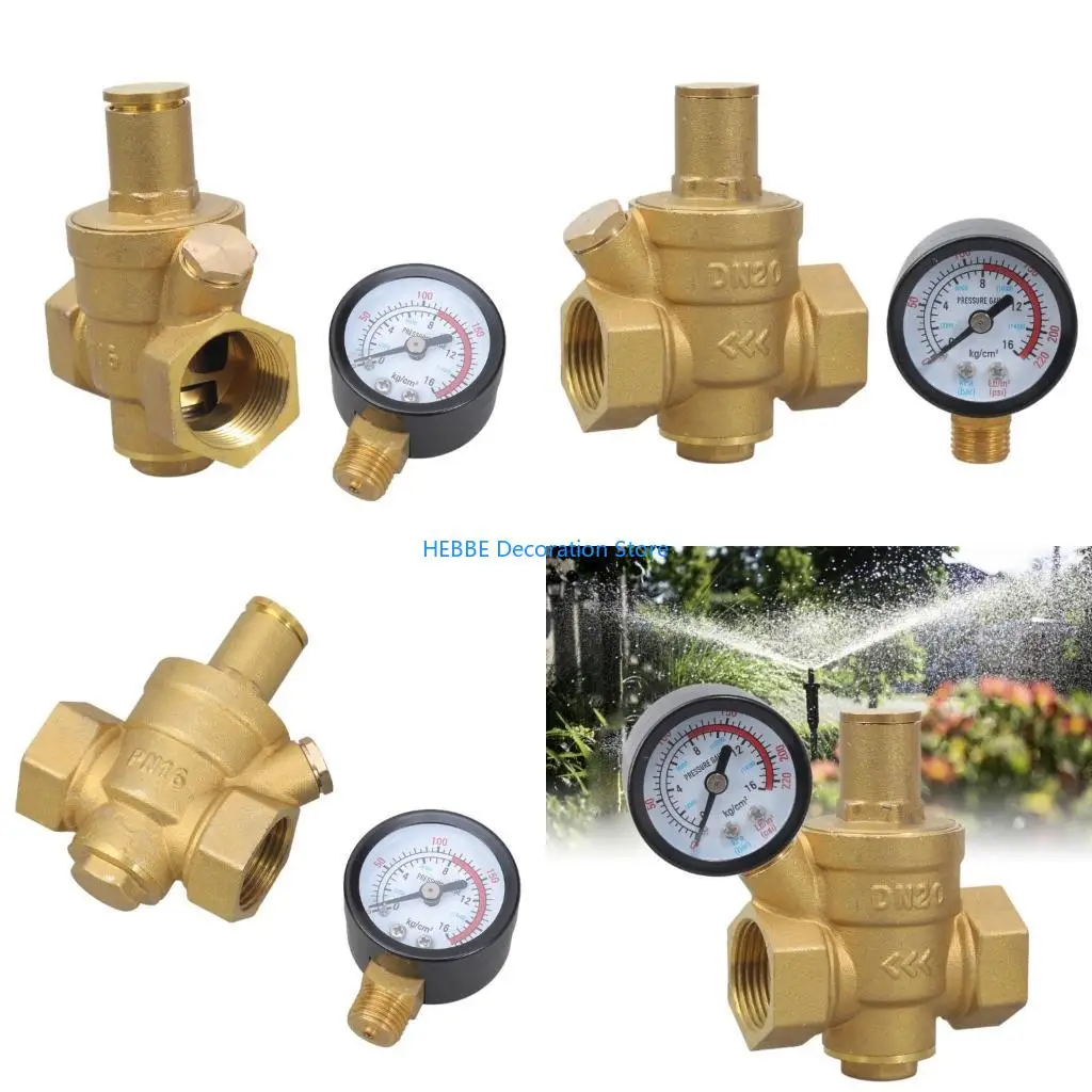 B0KC Reliable 1/2 Inch Brass Water Pressure Regulator DN20 for Household & Industrial