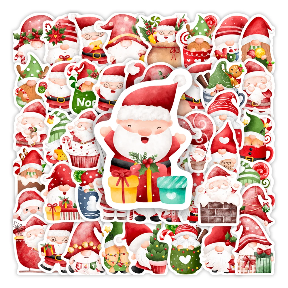 

Kawaii Cartoon Christmas Santa Claus Gnome Elf Stickers for DIY Craft Kid Toy Waterproof Decal Luggage Freezer Bottle Decorative