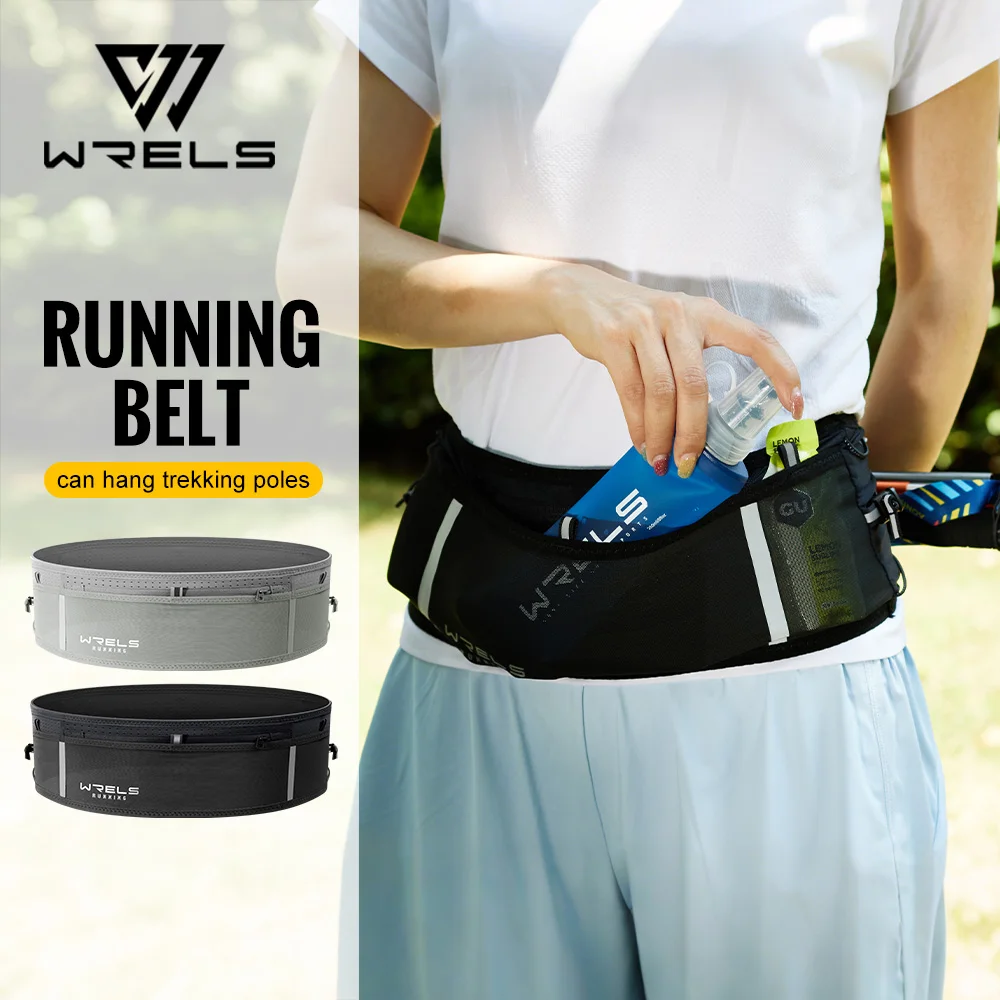 

WRELS Waist Bag Invisible Elastic Running Belt Multi-Function Fanny Pack Waterproof Close-Fitting Marathon Waist Belt Bag