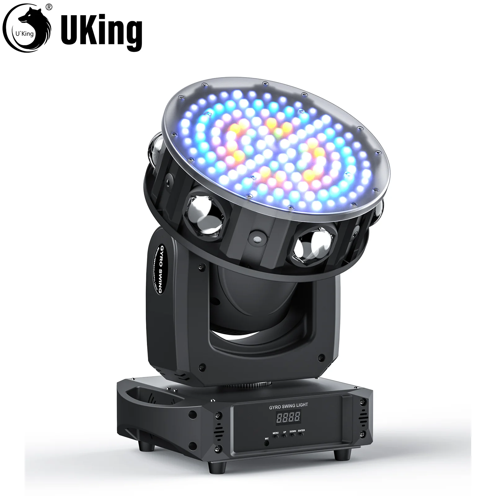 U'King 무대 조명 무빙 헤드 라이트, 결혼식 DJ 파티 무대 조명용, DMX512 음성 제어, 4 in 1 LED 조명, 150W, 6PCs, 15W