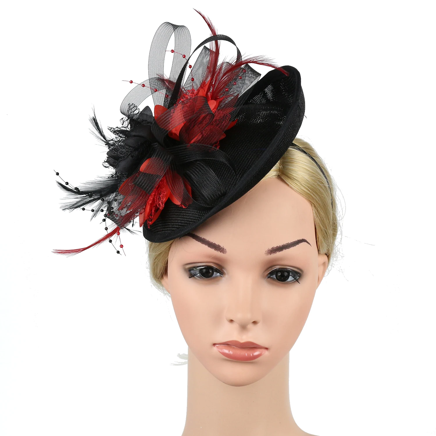 깃털 꽃 메쉬 페시네이터 모자 (헤어밴드 및 클립 포함 - Women'S Fashion Kentucky Derby 리뷰 및 가격