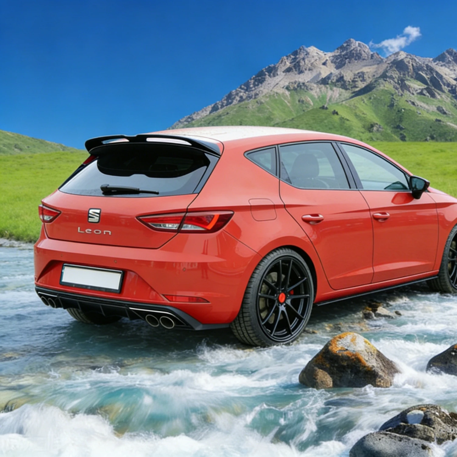 Oettinger Style Rear Trunk Spoiler Wings For Seat Leon MK3 5F S/S FR 5-Door Hatchback 2013-2019 Tuning Gloss Black Spoiler Caps view 3