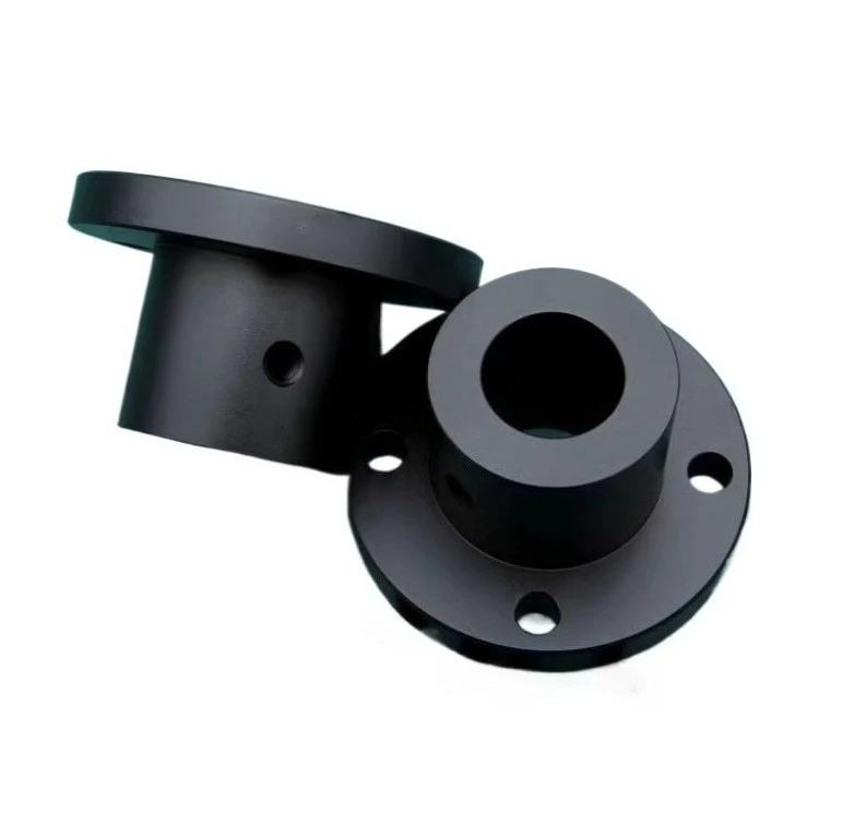 Black Aluminum Alloy Thickened Shaft Support Round Flange Fixed Installation Base