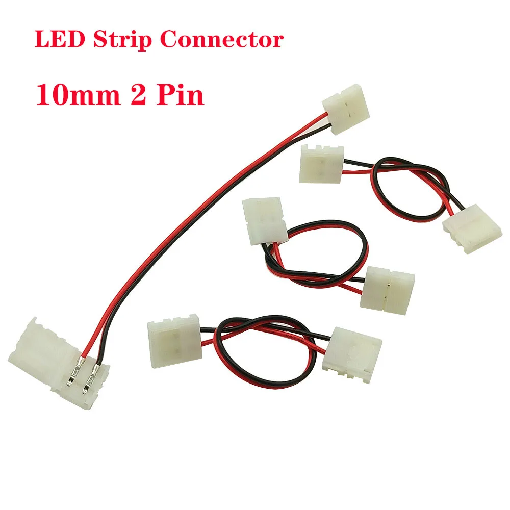 LED Strip Connector for10mm 5050  RGB RGBW IP20 Non-waterproof 2 Pin Tape Light To Wire