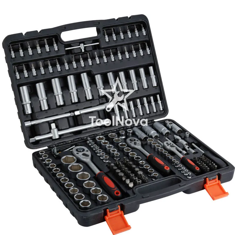 Hot-selling 2026 Electric Tool Box Set Chrome Vanadium Steel 172 Pieces OEM* Hard Box Multifunctional Vehicle Maintenance Tools