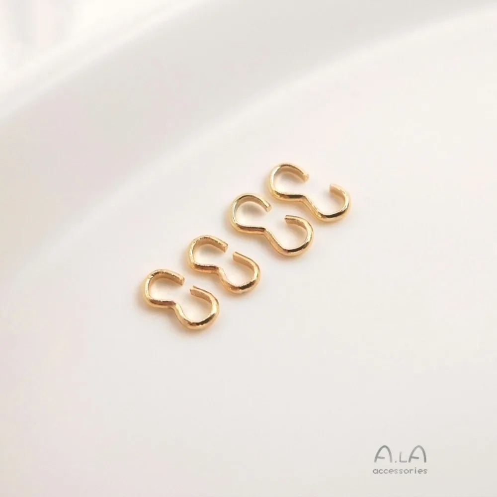 المشابك والنحاسية والخطافات 14K الذهب اللون افتتاح 3-حرف مشبك DIY بها بنفسك اليدوية والمجوهرات أقراط سوار اتصال الملحقات #4