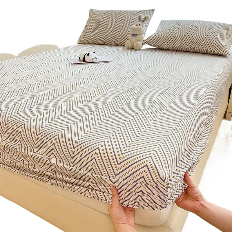 New CottonHome Textile Cloth Mat Single Bed Hat Printed Bed Cover 150x200 180x200 360 Degree Surround with Elastic Sheet Set