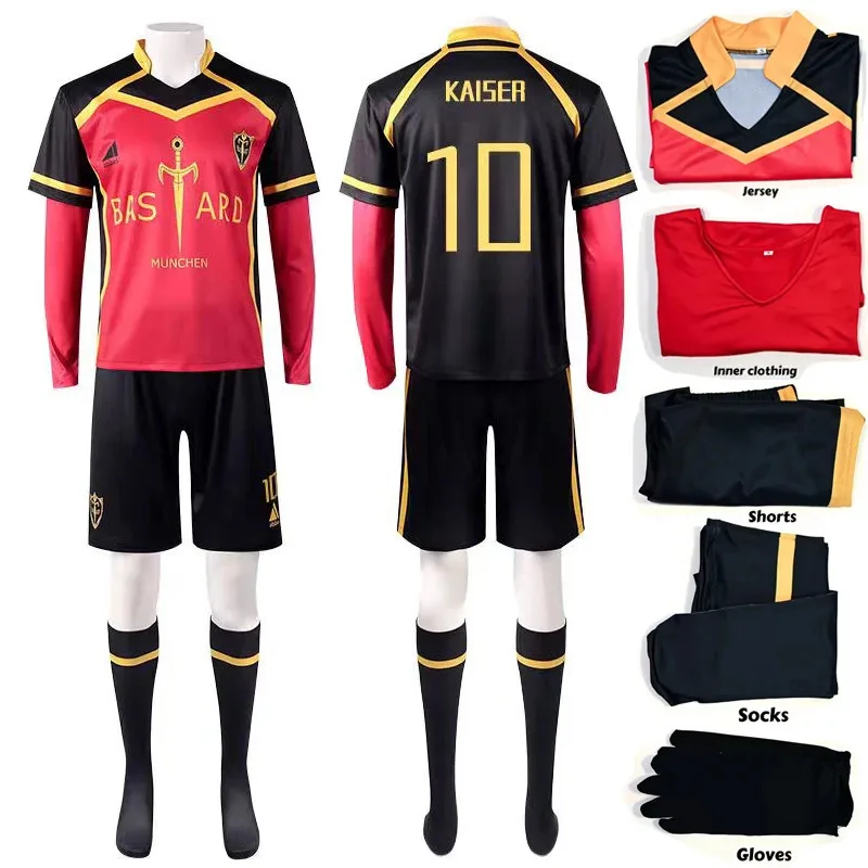 2025년 신작 애니메이션 블루 락 마이클 카이저 코스프레 의상 레드 유니폼 팀 바스타드 뮌헨 알렉시스 네스 코스프레 축구복