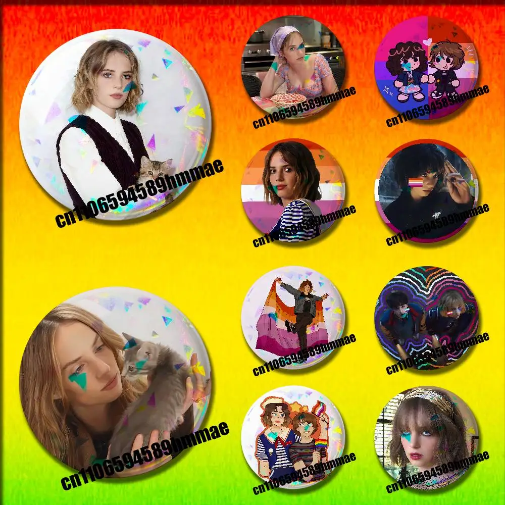 

For Maya Hawke Cat Round Pins Insignia Badge Cover Backpack Decoration 32mm 58mm Brooch Button