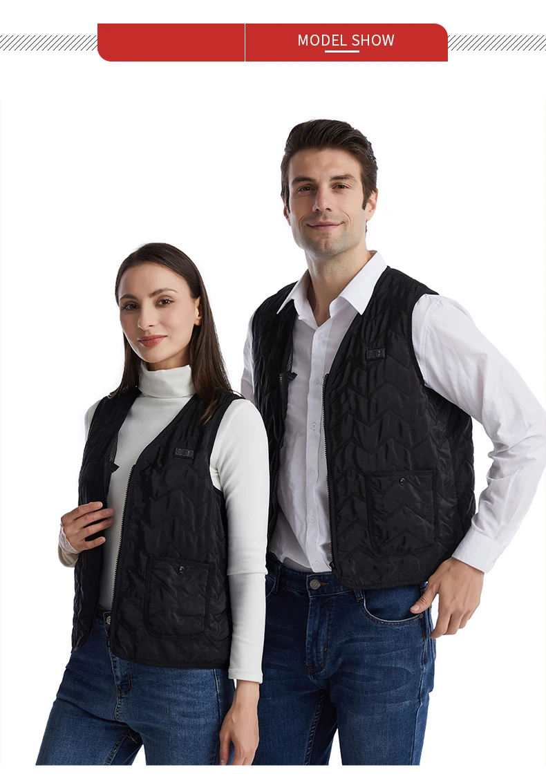 8-Zonen Beheizbare Weste für Herren und Damen, Warme Gemütliche Heizweste für Herbst und Winter, Outdoor-Sport Ärmellose Weste – Detail 11