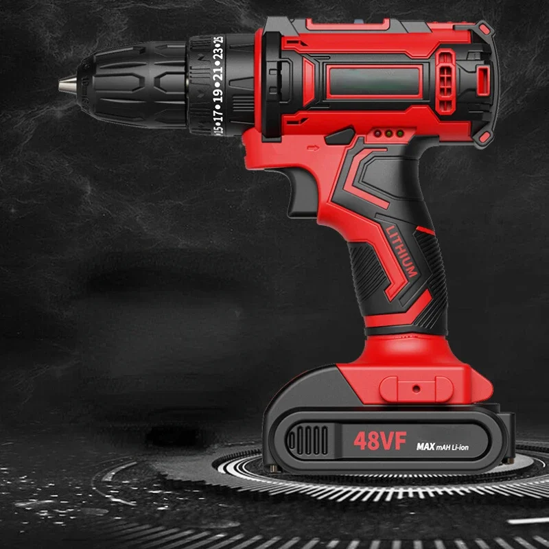 12V 18V 48V Hammer Drill Cordless Drill Electric Screwdriver Mini Wireless Power Tools Driver DC Lithium-Ion Battery 3/8-Inch