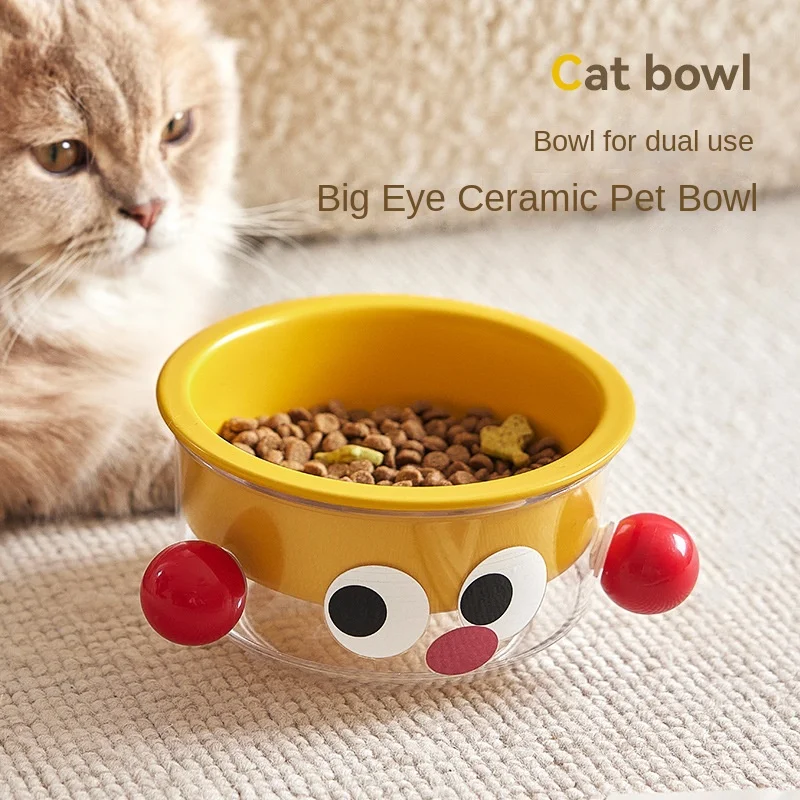 

Food Ceramic Protects Neck Two-in-One Anti-Spill Double Bowl Pet Supplies