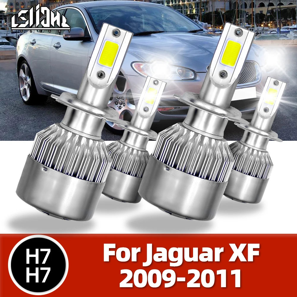 

LSlight 4x LED Bulbs Headlight High Low Luces Para Lights Auto Car Lamps Replacement Fit For Jaguar XF Headlamp 2009 2010 2011