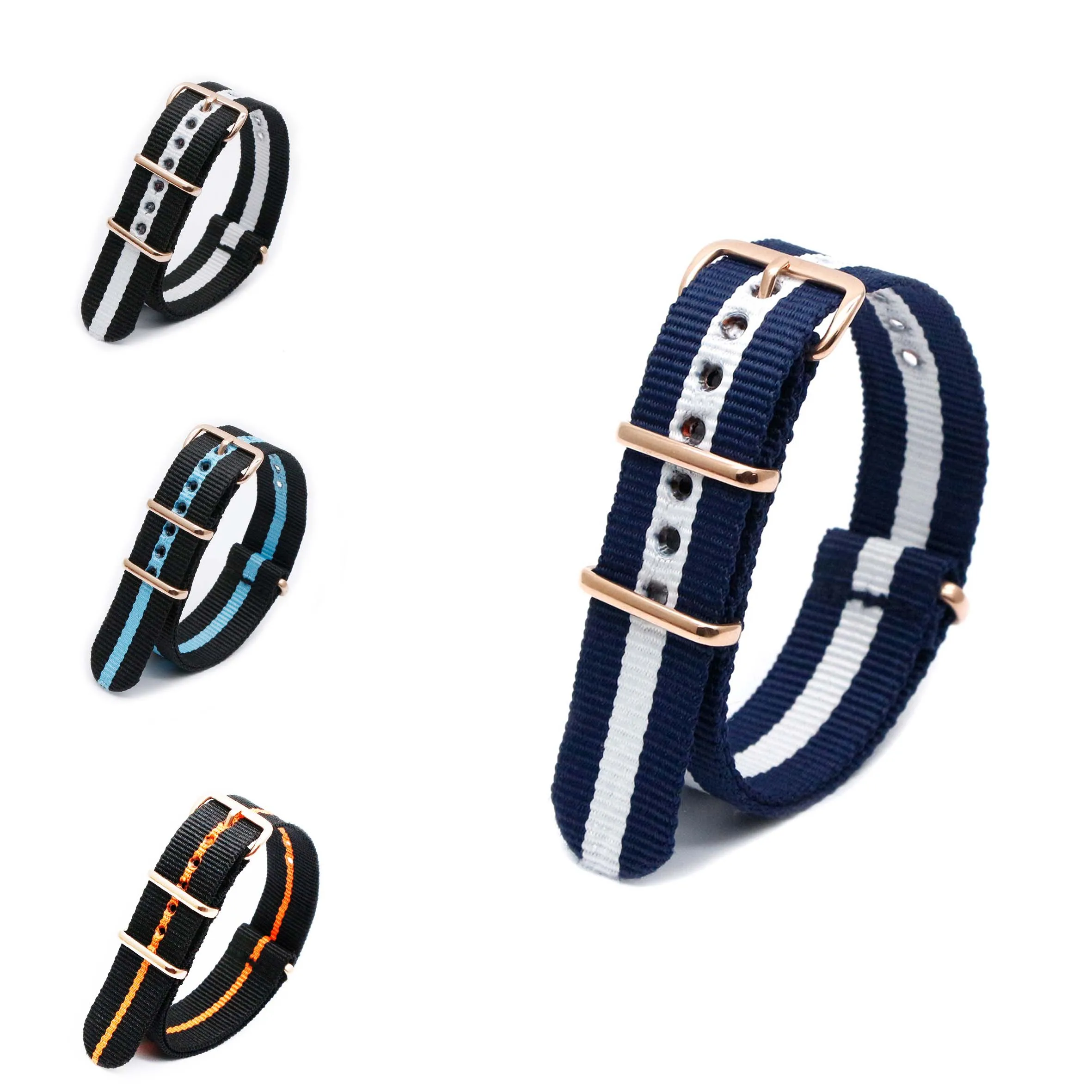 عالية الجودة ارتفع الذهب حزام ساعة نيلون ل سواتش الرياضة سوار معدني للطي مشبك معصمه ملحق 18 مللي متر 20 مللي متر 22 مللي متر 24 مللي متر