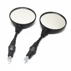 Motorcycle Mirror 10mm Side Mirror Black Aluminum Universal 360 Degree Adjustable Rotation Rearview Mirror Anti Fall Folding