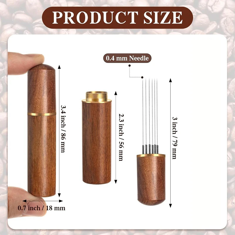 1PCS Coffee cloth powder needle stirring pine powder needle stainless steel needle powder disperser solid wood