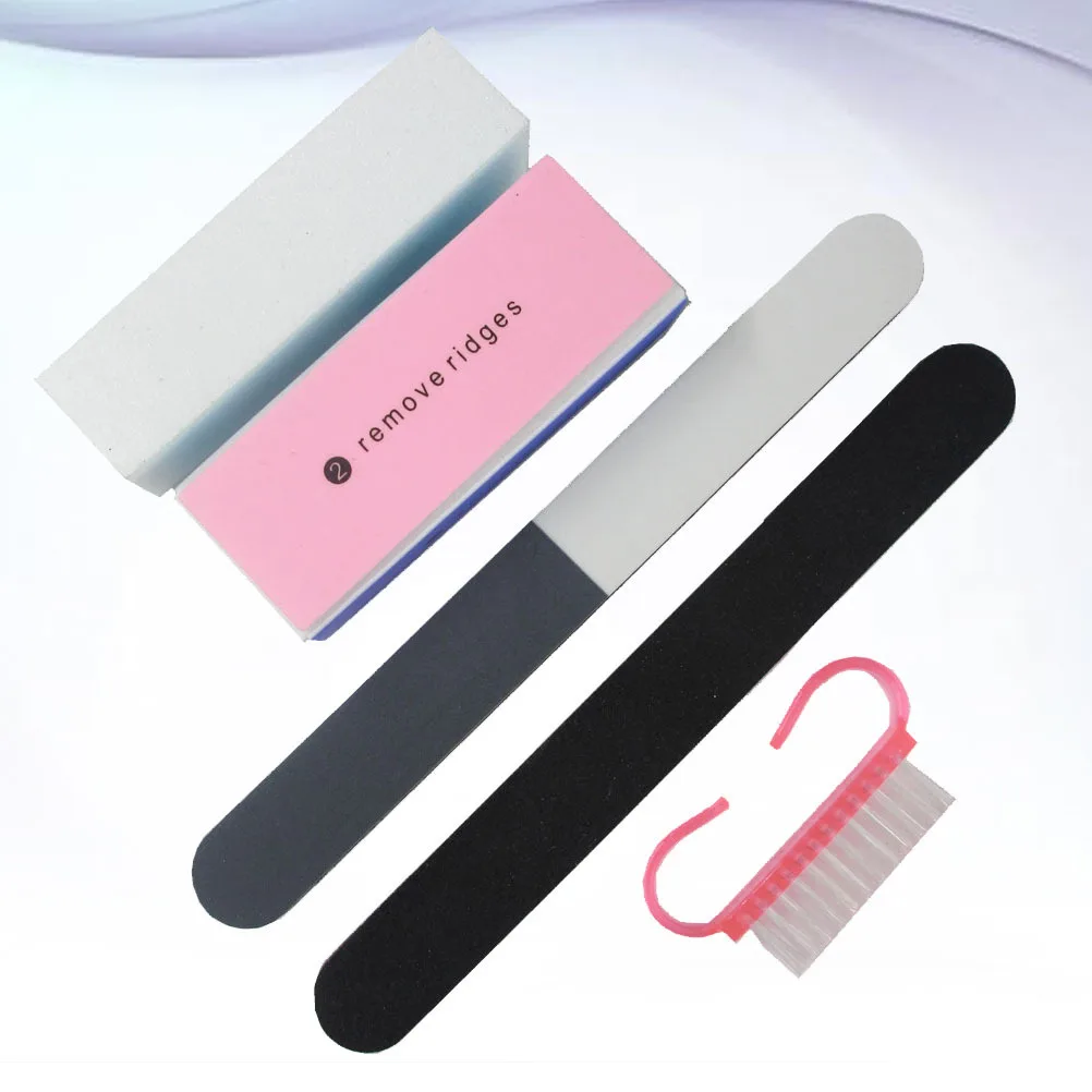 10個入りネイルアートツールセット、サンディングブロック4個、ポリッシュストリップ4個、ブラシ2個、マニキュアネイルファイルバッファーエメリーボードポリッシャーキット