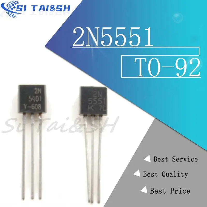 50pcs/lot Transistor DIP 2N5551 2N5401 5551 5401 TO-92 (25PCS* 2N5401+25PCS* 2N5551 )