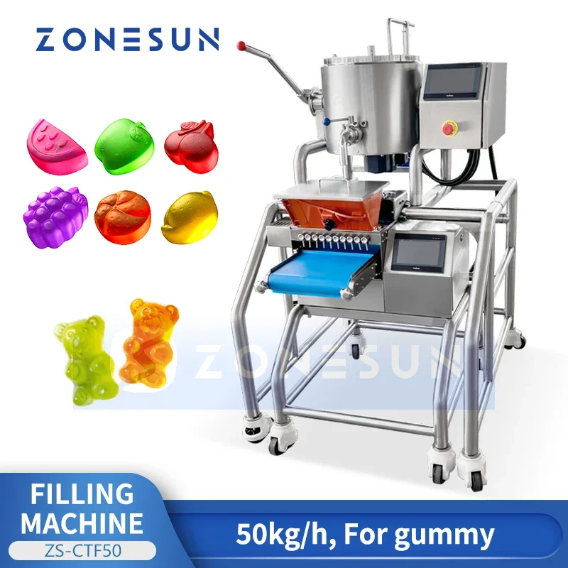 Zonesun ZS-CTF50 Gummy Depositor Machine Paste Filling Machine Hot Liquid Filling Machine Gummy Candy Production