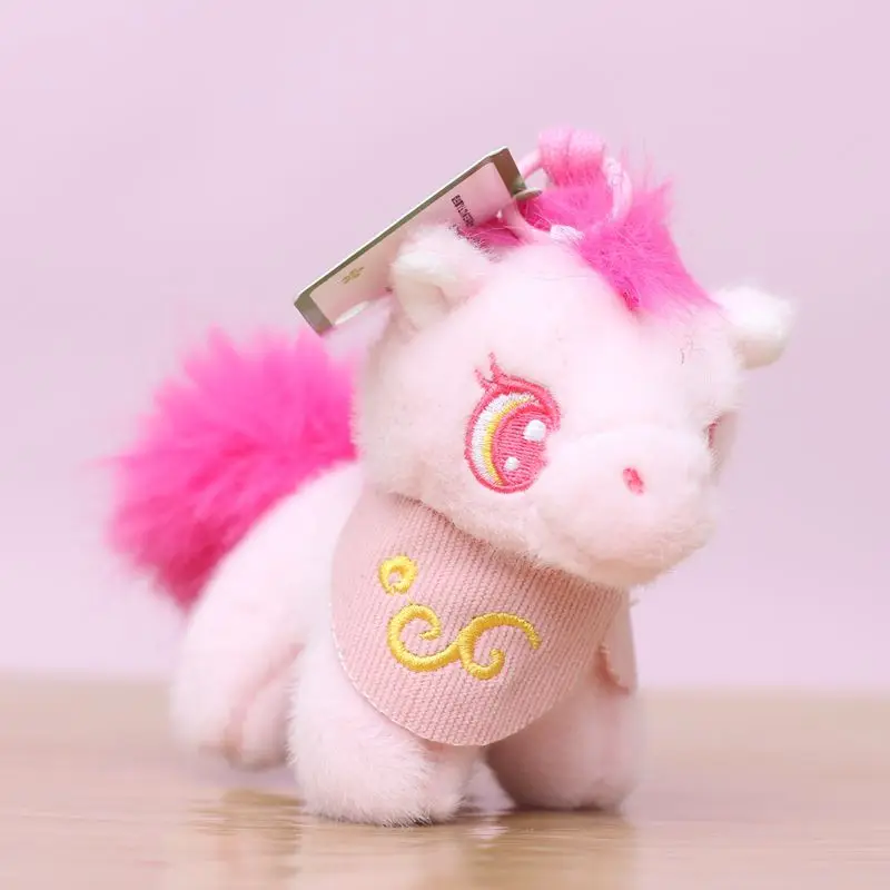 Kawaii Pony Plush Doll Pendant Horse Chinese Year Mascot Bag Charm Cartoon Stuffed Doll Keychain New Year Gifts 2026
