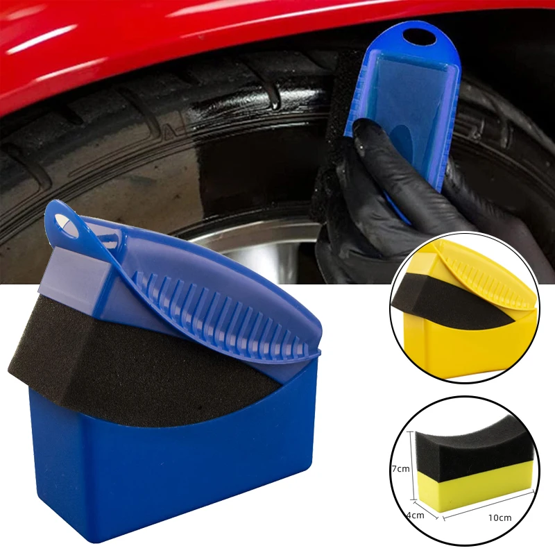 

Car Wheel Polishing Waxing Sponge Brush With Cover ABS Washing Cleaning Tire Contour Dressing Applicator Pads Detail Accessories