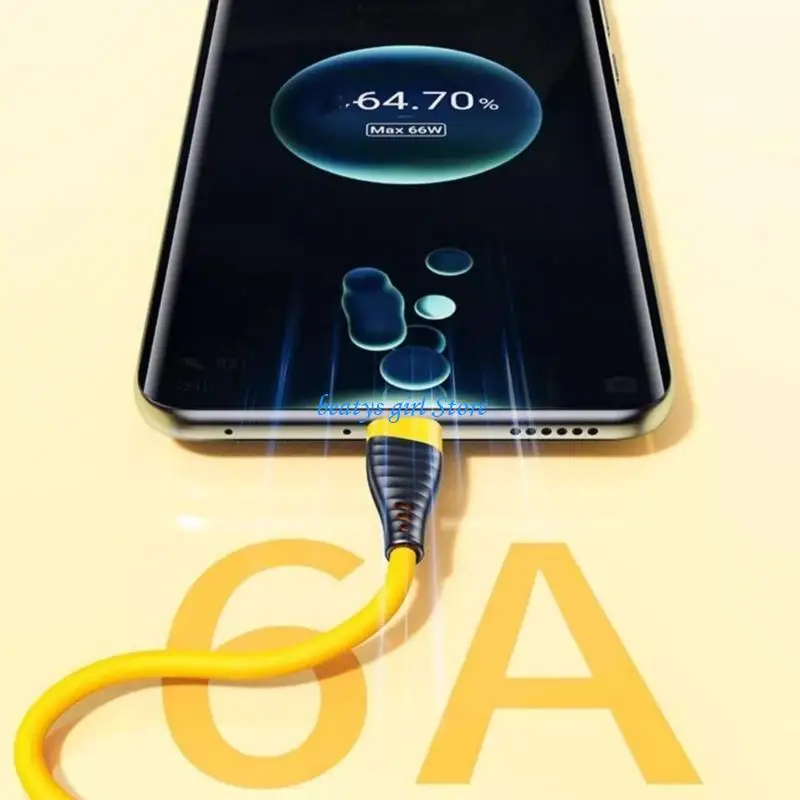 

C7AB Flexible 120W USB C Charging Cable Provides Fast 6A Power Delivery 480Mbps Data Transmission For Phones And Accessories