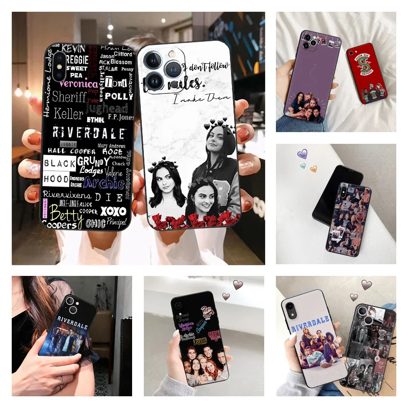 Black Matte Phone Case for iphone 16Pro 15 14 13 12 Mini 11 16 Pro Max 7 8 Plus X XS XR Riverdale South Side Serpents Soft Cover