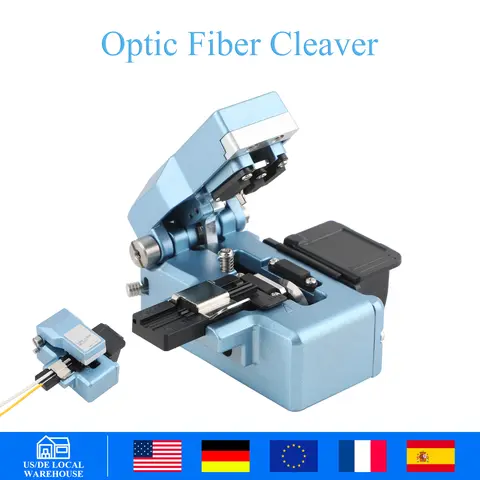 US Fiber Optic Cleaver Kit High Precision One-Step FTTT Fiber Optic Cleaver for 0.25/0.9/3.0mm Fiber + Waste Collection Box