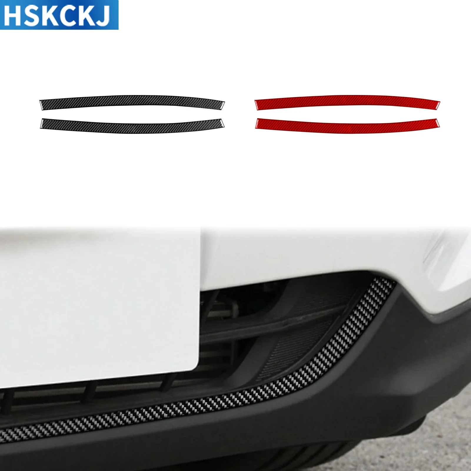 

For Chevrolet Equinox 2018—2022 Real Carbon Fiber Car Front Bumper Strips Cover Trim Sticker Decorative Accessories