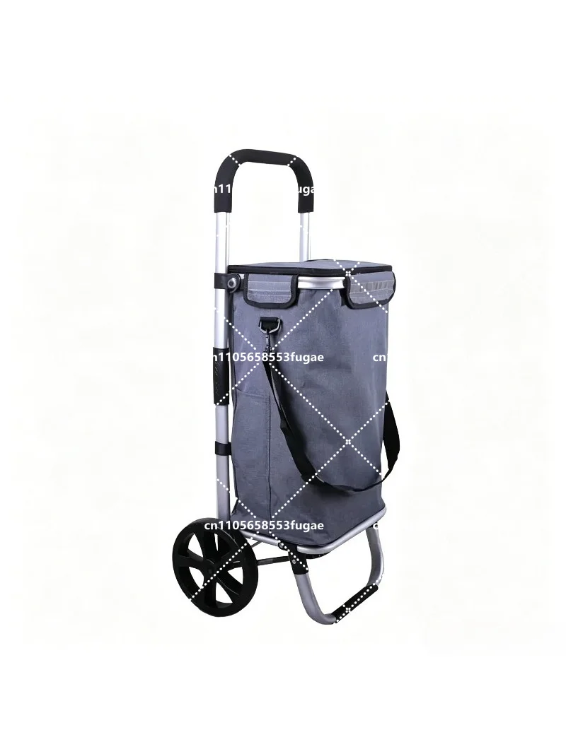 50kg Load Bearing Foldable Shopping Cart Portable Supermarket Trolley for Elderly Lightweight Luggage Cart