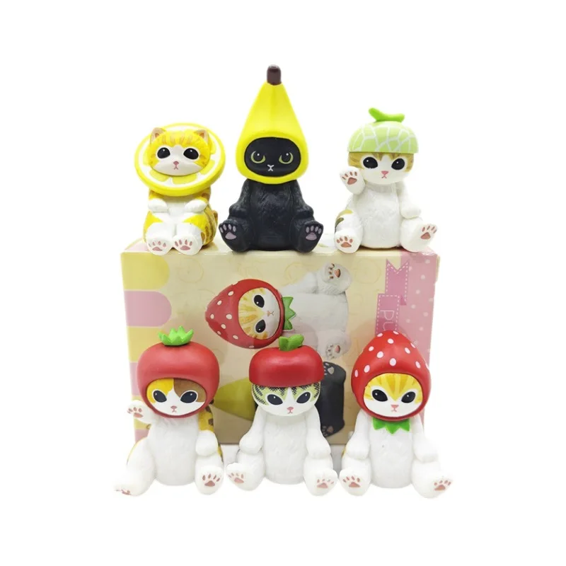 Adorable figura de acción de gato de fruta Mofusand para amantes de los gatos y coleccionistas, figura de juguete de Robot de gato de fruta divertida Q-Moe