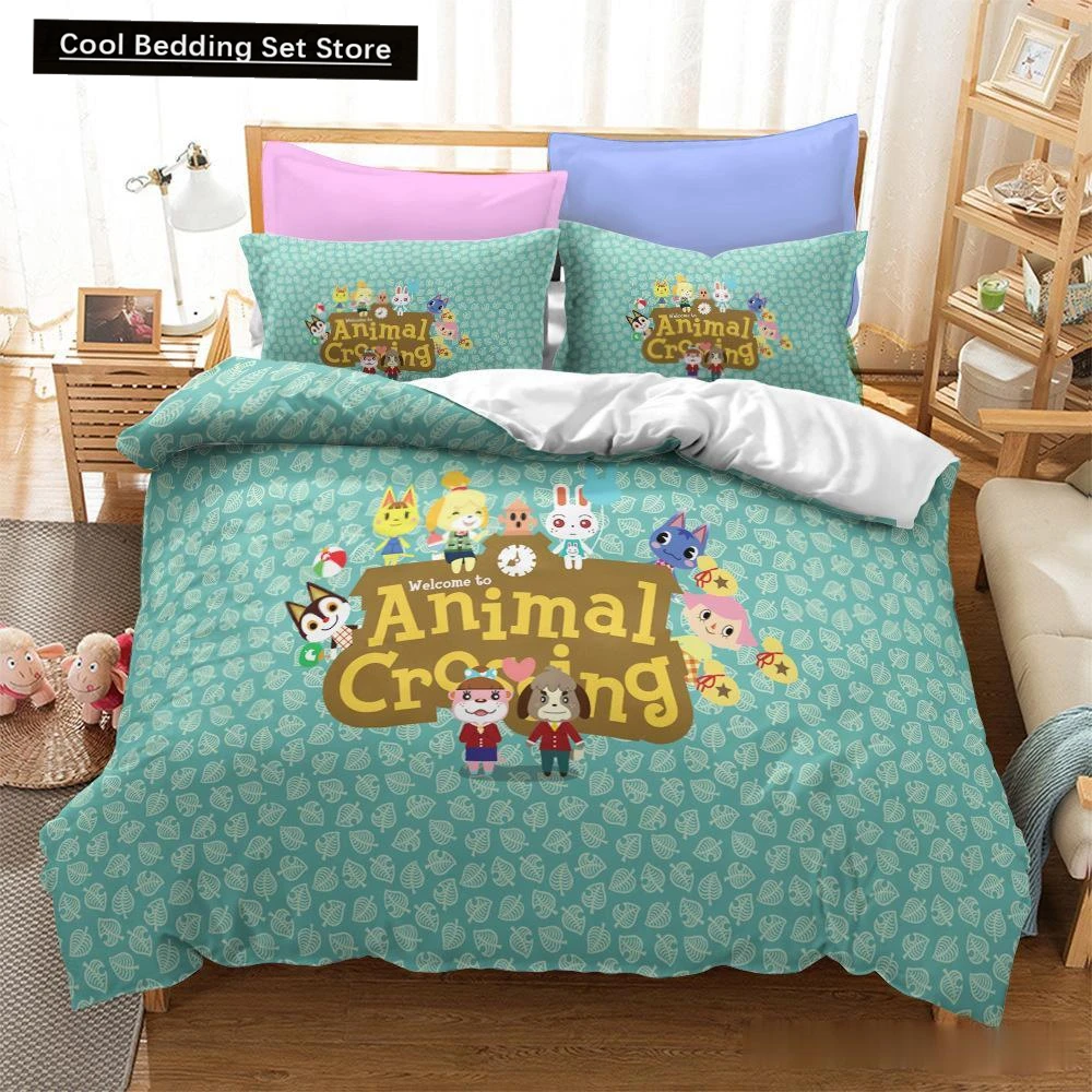 

New 3D Game Animal Crossing Digital Printing Bedding Set Boys Cute Duvet Cover Set Bed Set Bed Linens Twin Full Queen King Size