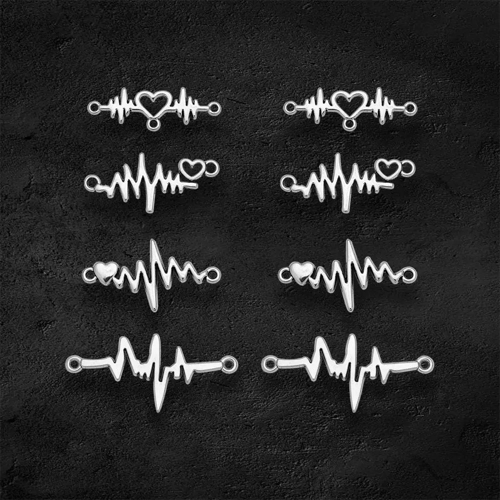 10-30pcs/lot Antique Heartbeat ECG Heart Rate Charms Infinity Love Pendants For Diy Jewelry Making Findings Craft Wholesale