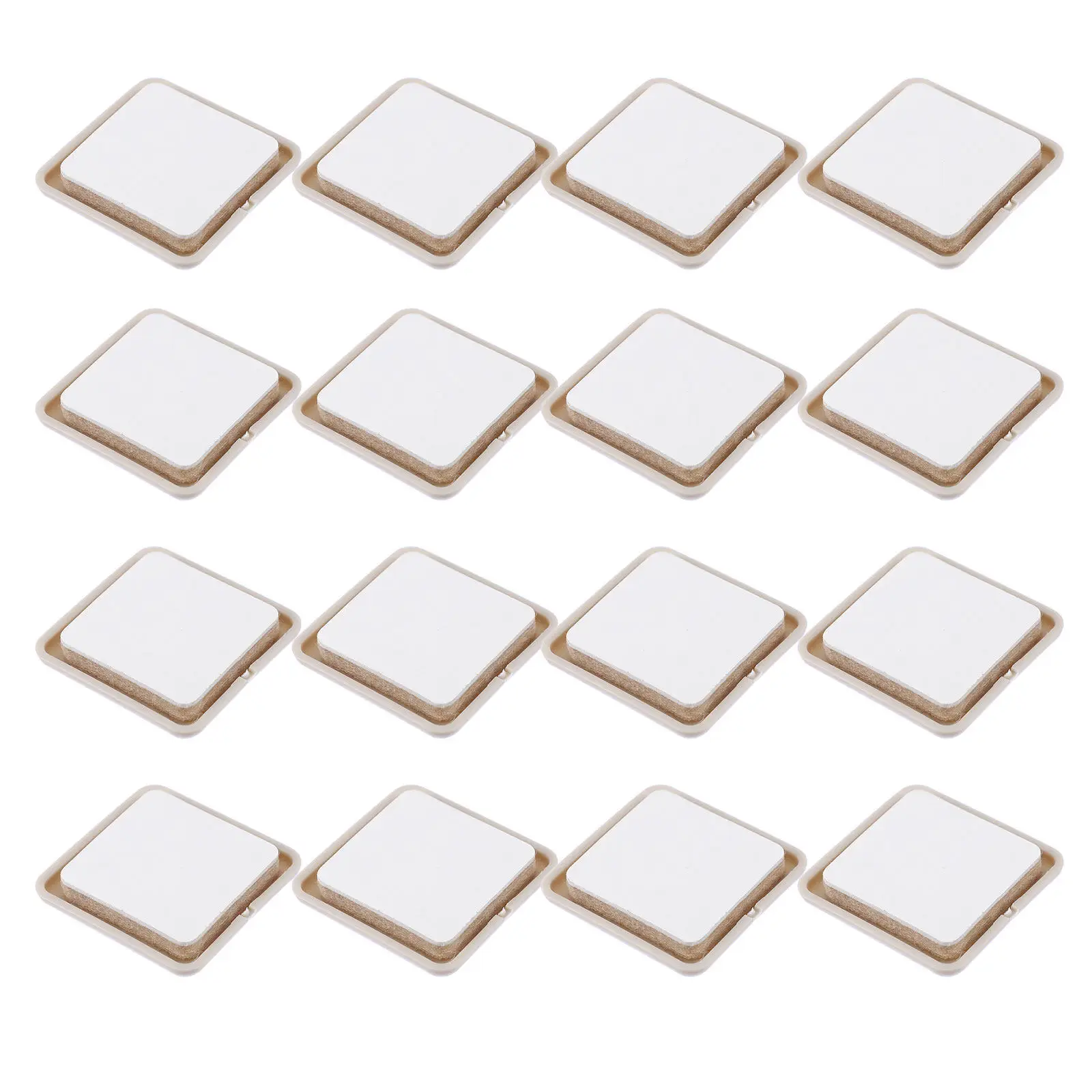 16Pcs Furniture Glide Pads Square Non-Skid Floor Protectors for Table Chair Legs Self-Adhesive Furniture Leg Bottom Mat 35Mm