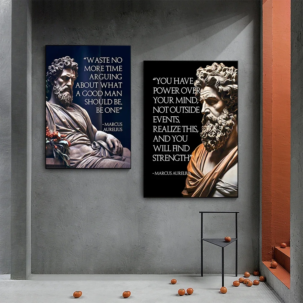 Famous Marcus Aurelius Quotes Inspirational Poster Prints Canvas Painting Wall Art Painting for Room Office Home Decor