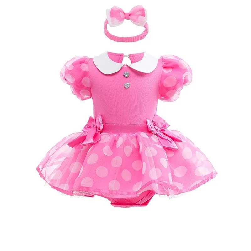 2025 New Fantasy Princess Snow White Belle Baby Romper with Headband Fairy Newborn Jumpsuit Crawling Clothes Infants Bodysuit