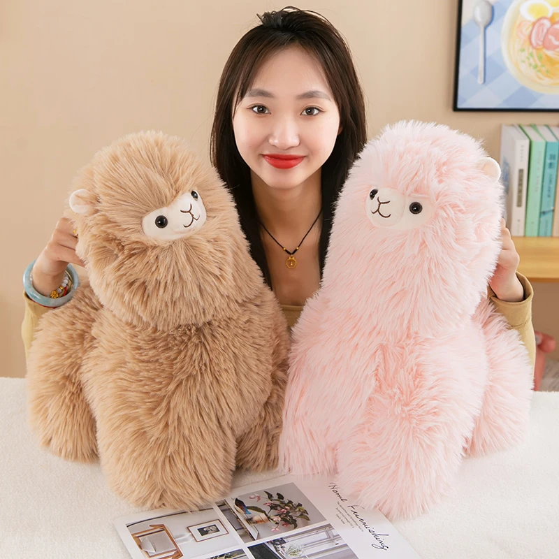 Bonito branco alpaca boneca pl brinquedo presente de aniversário das crianças decoração do quarto da menina fofoluie colecionável animal de pelúcia