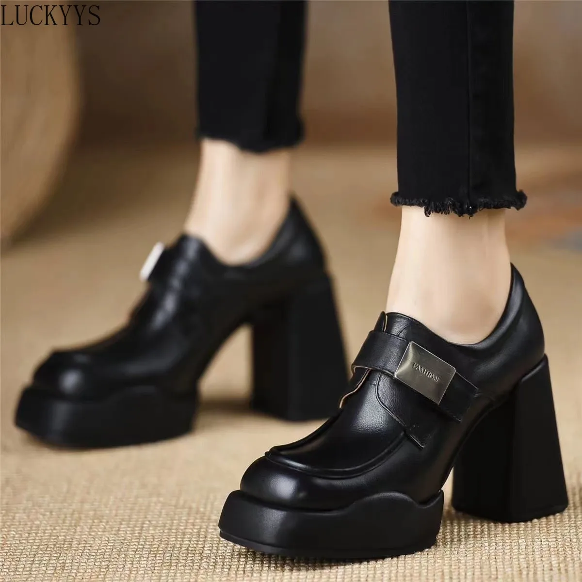 

Chunky Platform Wedge Pumps For Women Slip On Gothic Punk Lolita Mary Janes High Heels Loafers Women Shoes Party Casual Ladies