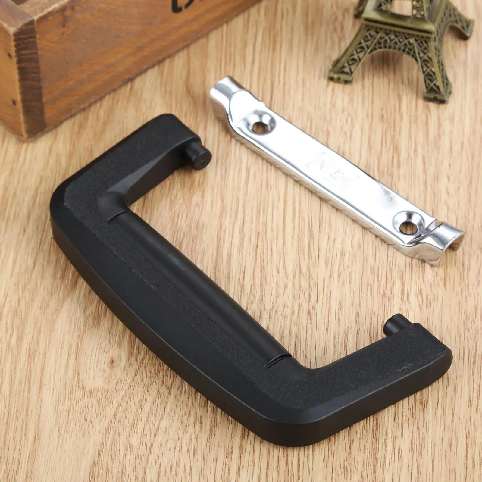 Black Case Handle Toolbox Cabinet Pull Flight Luggage Knob Air Bag Guitar Trolley Suitcase Briefcase Replace Part 130*64mm