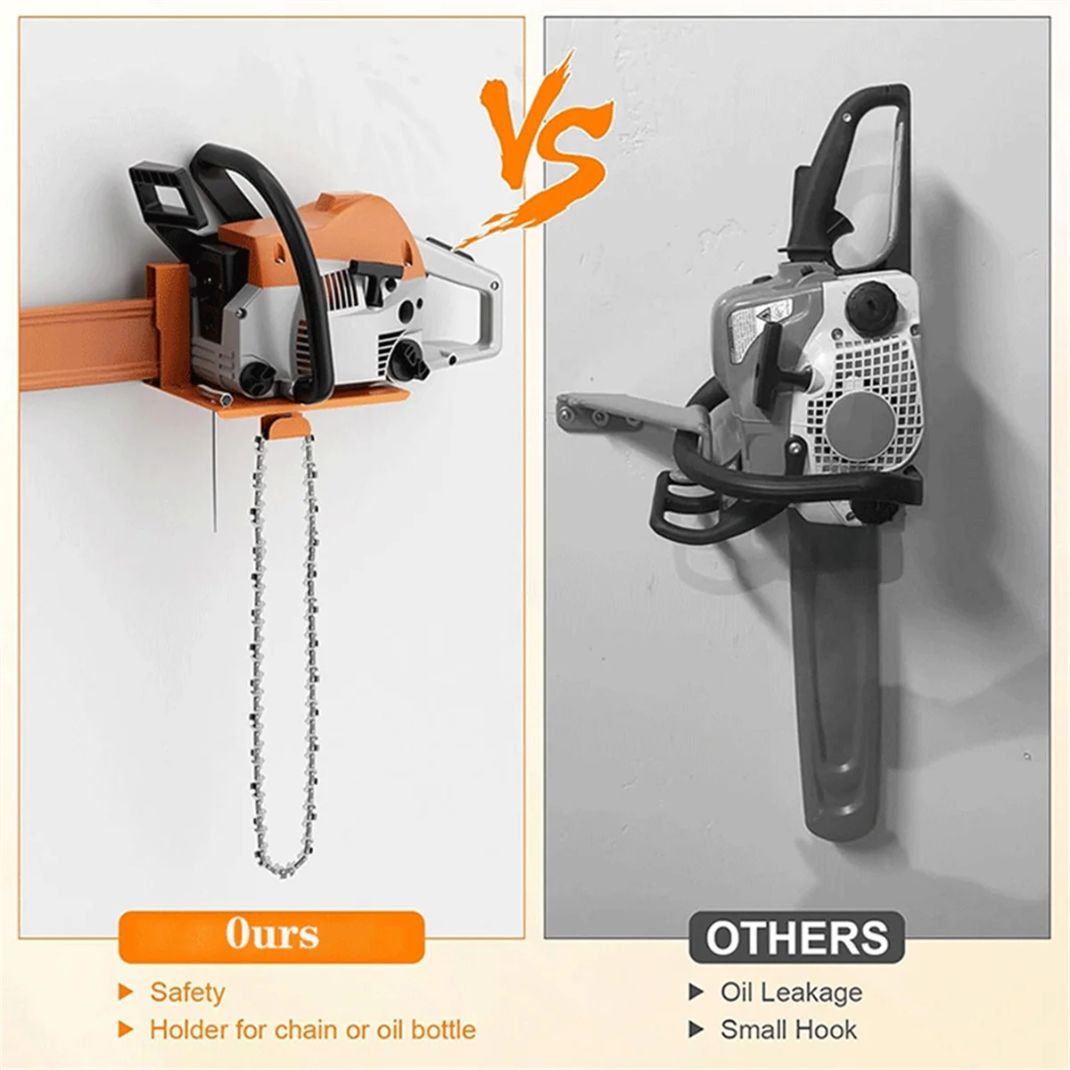 

AA98 Chainsaw Holder, Chainsaw Wall Mount for MS250, MS251, MS170, MS171, MS172 Heavy Duty Chainsaw Rack Garage Storage