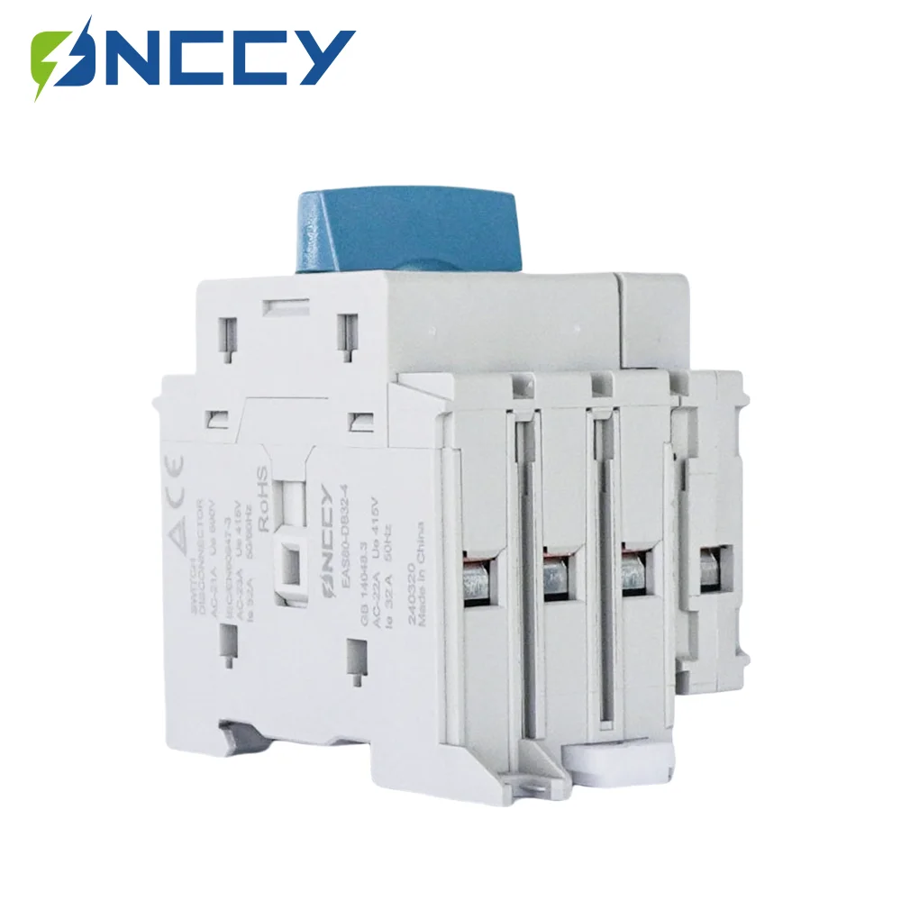 ONCCY EAS80 AC Isolation Switch,800VAC 4P Disconnector Switch, Din Rail Mounting Rotating Handle Disconnector Switches