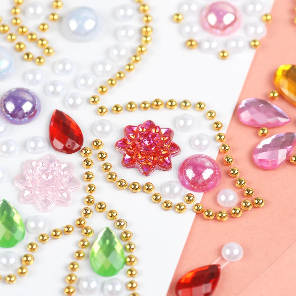 Self-Adhesive Rhinestone Stickers Colorful Crystal Jewel Stickers Crafts Scrapbooking Phone Case Card Making and Nail Art Decor