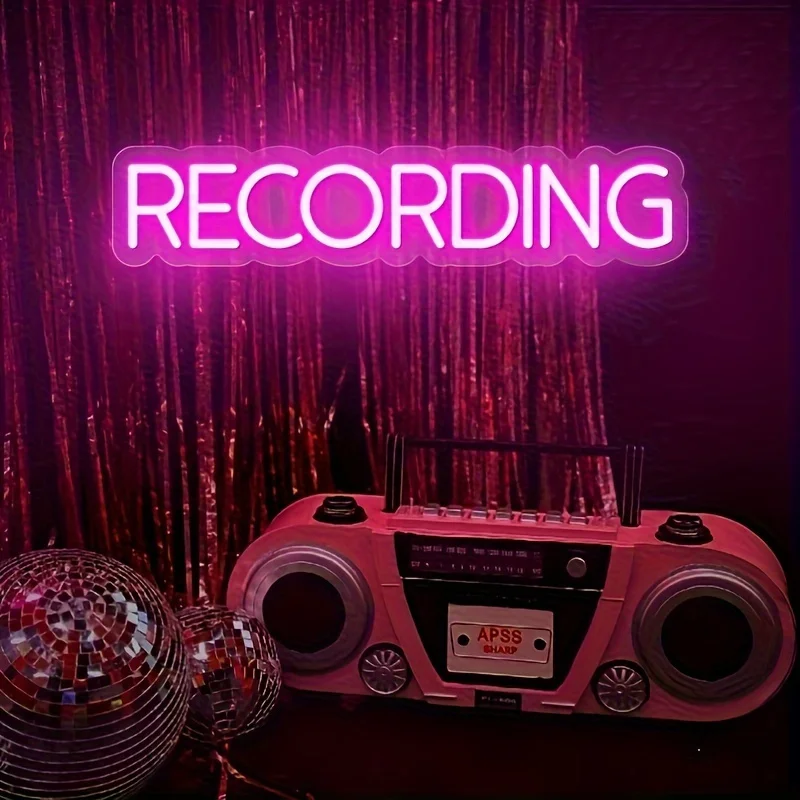 

Recording Neon Sign LED Light for Music Studio, Bedroom, Man Cave Wall Art – Switch Controlled