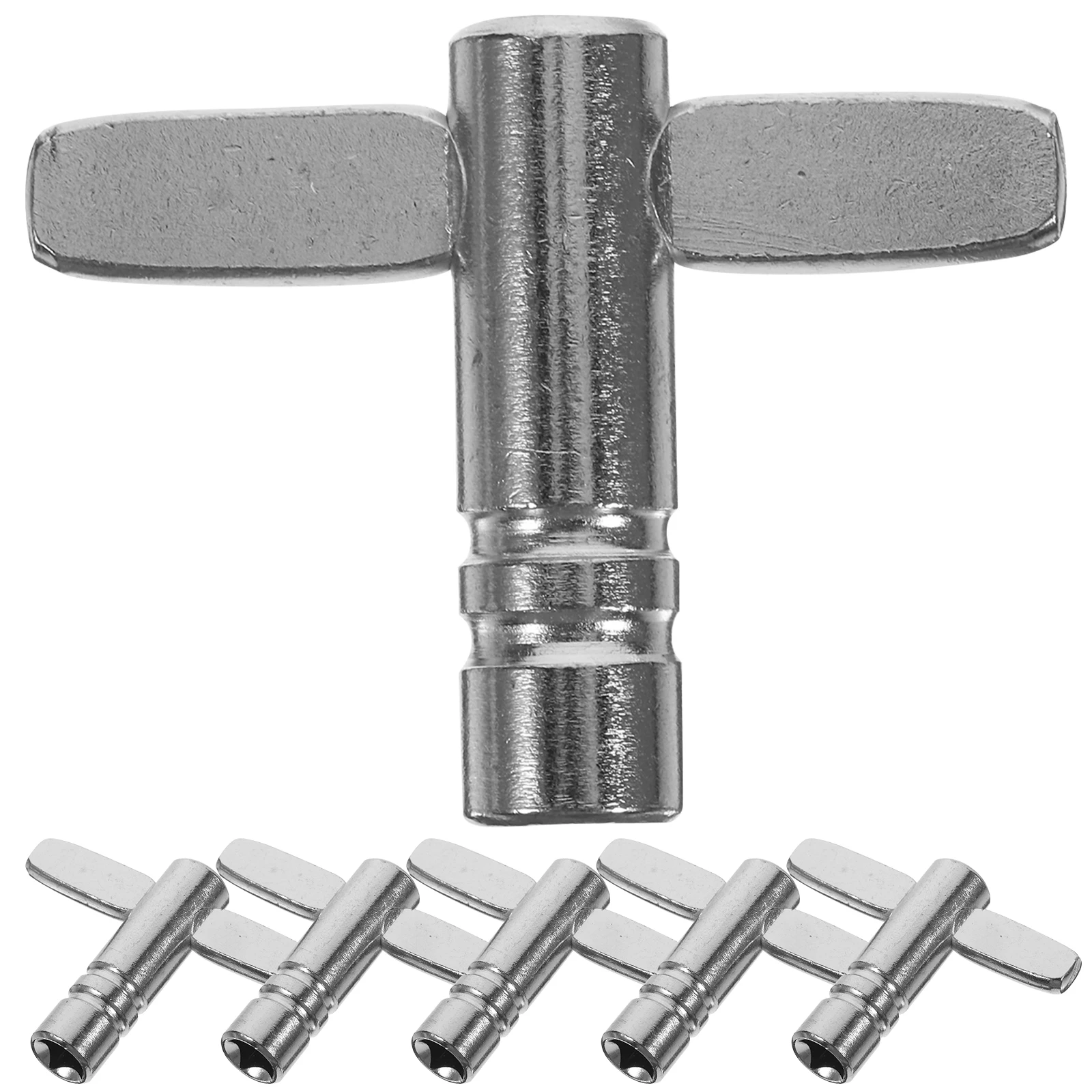 

6pcs Keys Stainless Steel Smooth Surface Without Burrs Drum Tuner Tool Percussion Wrench For Drum Set Adjustment