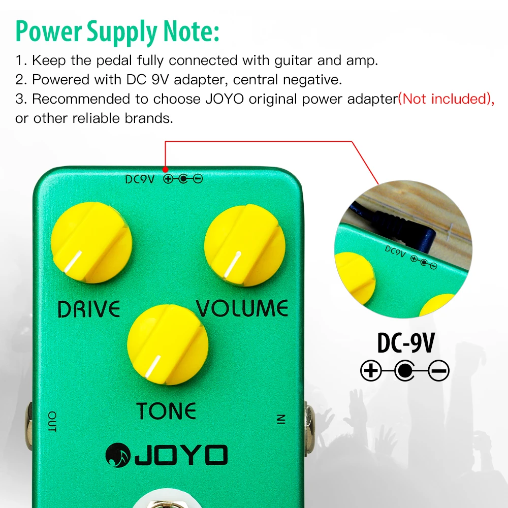 JOYO JF-01 VINTAGE OVERDRIVE pedał gitarowy klasyczny TS808 Tone Overdrive pedał do efektów gitarowych elektrycznych