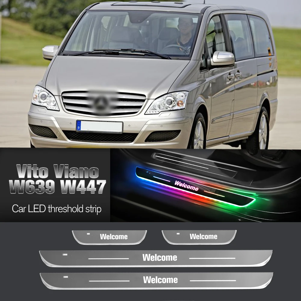 

Car Door Sill Light For Mercedes Benz Vito Viano W639 V Class W447 Customized Logo LED Welcome Threshold Pedal Lamp Accessories